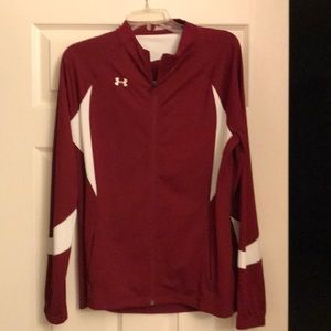 Like new! Women UnderArmour burgundy &white jacket